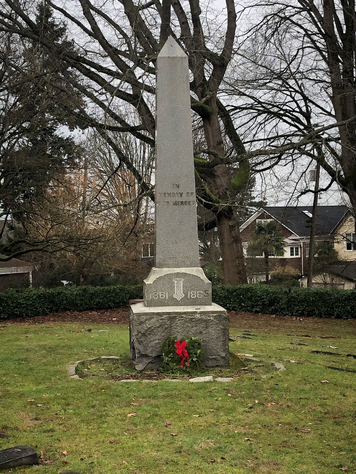 Veterans Memorial at GAR Cemetery next to Lake View Cemetery, Seattle, WA
