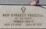 <i class="material-icons" data-template="memories-icon">chat_bubble</i><br/>Roy Everett Trussell<br/><div class='remember-wall-long-description'>Roy Everett Trussell Seaman First Class United States Navy World War II June 23rd, 1926 - June 25th, 1997</div><a class='btn btn-primary btn-sm mt-2 remember-wall-toggle-long-description' onclick='initRememberWallToggleLongDescriptionBtn(this)'>Learn more</a>