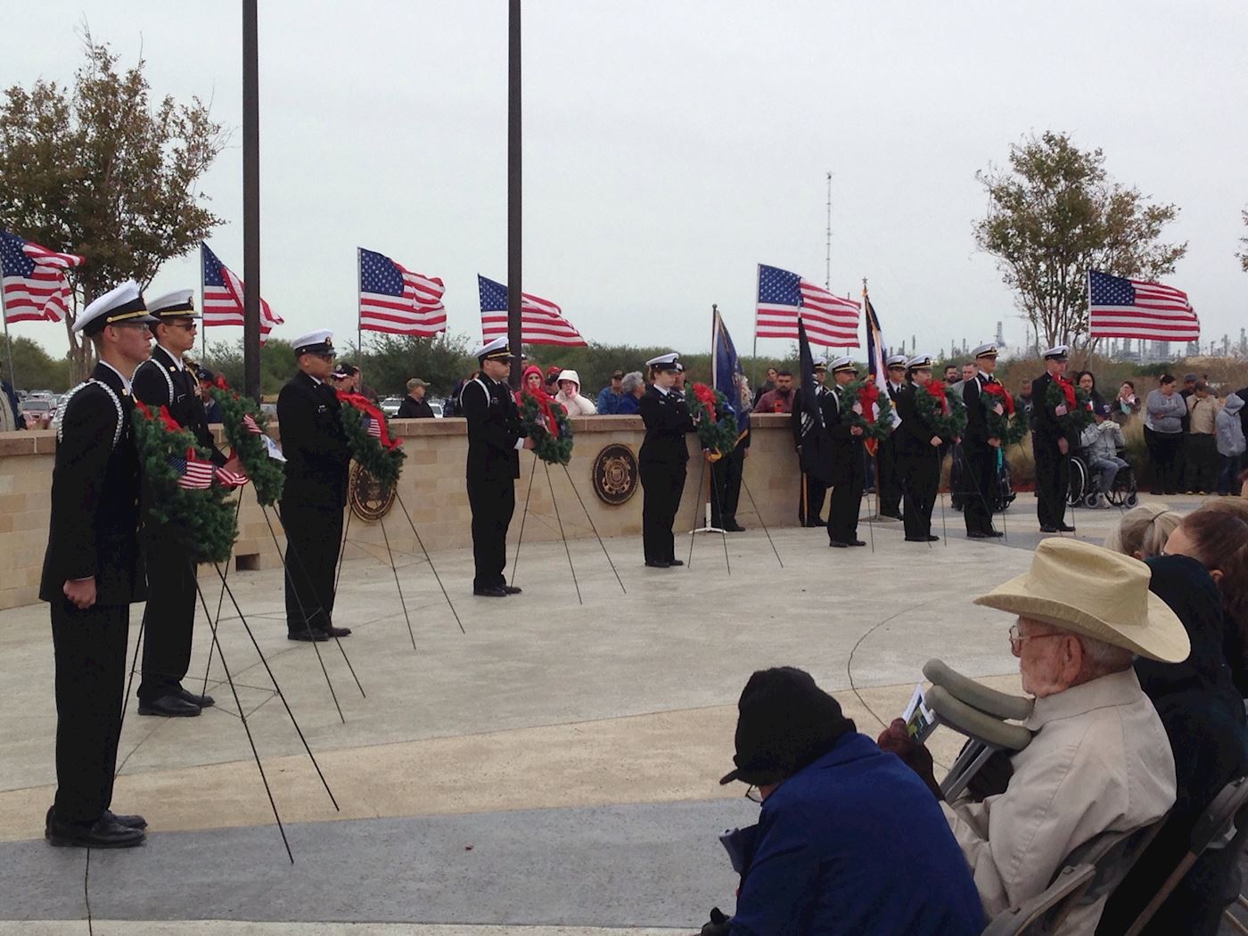 The Armed Forces Honor Wreaths are presented/