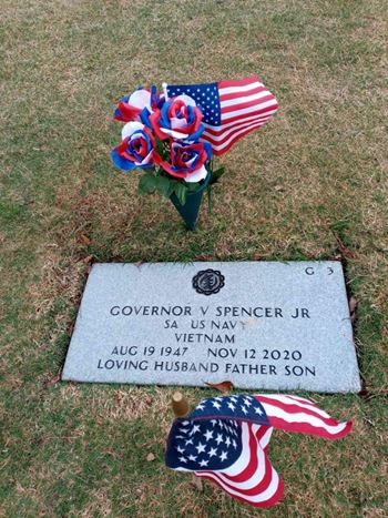 <i class="material-icons" data-template="memories-icon">account_balance</i><br/>Governor  Spencer, Navy<br/><div class='remember-wall-long-description'>Governor V. Spencer
Loving Husband, Father and Son. Forever in Our Hearts.
- Love Sharron, Carlos, Nikki, Kia and Pearl</div><a class='btn btn-primary btn-sm mt-2 remember-wall-toggle-long-description' onclick='initRememberWallToggleLongDescriptionBtn(this)'>Learn more</a>