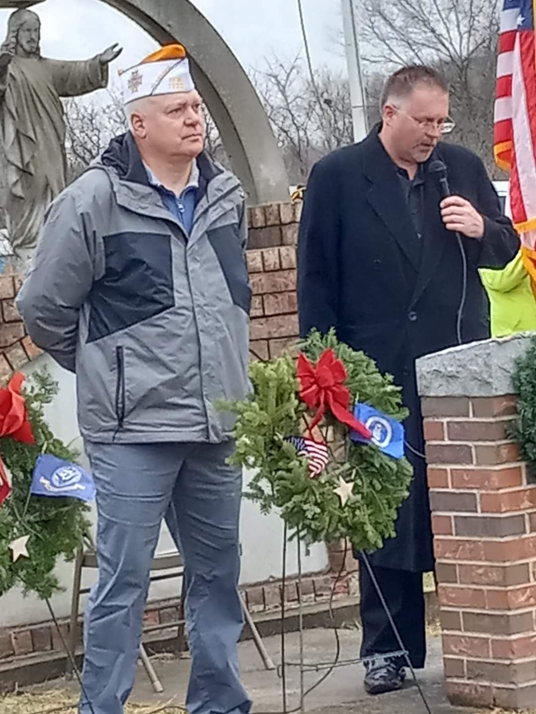 United States Air Force Veteran, Keith Yarber, Summersville, Missouri placed their Ceremonial Wreath<br>