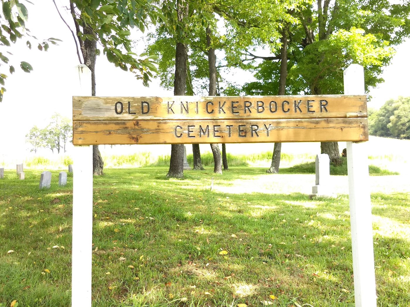  Old Knickerbocker Cemetery is located on the Snowman property on First Fork Road.  It has 2 Civil War veterans' graves.