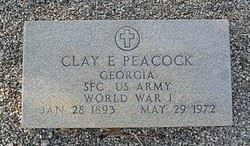 <i class="material-icons" data-template="memories-icon">chat_bubble</i><br/>Clay Elijay Peacock Sr.<br/><div class='remember-wall-long-description'>Clay Elijah Peacock Sr. Sergeant First Class United States Army World War I January 28th, 1893 - May 29th, 1972</div><a class='btn btn-primary btn-sm mt-2 remember-wall-toggle-long-description' onclick='initRememberWallToggleLongDescriptionBtn(this)'>Learn more</a>