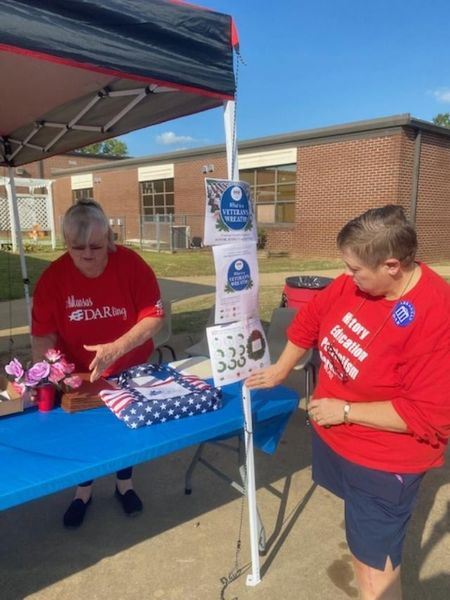 Beebe Elementary hold a Math and Literacy Fair every September.  Our DAR chapter has a table.  This year we added information on Wreaths Across America  We received donations while there!