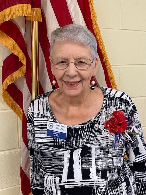 <i class="material-icons" data-template="memories-icon">account_balance</i><br/>Darlene Miller<br/>Posted by: Jenny Tracy<br/><div class='remember-wall-long-description'>Darlene was very dedicated to honoring Veterans, so it only seems fitting to remember her by placing a wreath at a Veteran's grave site.

Thank you for your leadership and support. Your selfless commitment to honor and support Veterans was inspiring. Your friendship touched me, and I am blessed to carry you within my heart. You loved Wreaths Across America, and I know the past few years you personally supported its mission. I honor you today!

You are missed by your family and friends. The American Legion Auxiliary District 7 continues their good work on your behalf. May you continue to guide us from above.</div><a class='btn btn-primary btn-sm mt-2 remember-wall-toggle-long-description' onclick='initRememberWallToggleLongDescriptionBtn(this)'>Learn more</a>