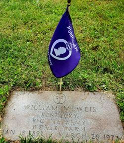 <i class="material-icons" data-template="memories-icon">chat_bubble</i><br/>William Weis<br/><div class='remember-wall-long-description'>In memory of my brave grandfather Army Private 1st Class William McKinley Weis. He fought in WWI and earned the Purple Heart when exposed to mustard gas. He healed and returned to the states to his loving family. We will never forget your dedication for the cause of freedom.</div><a class='btn btn-primary btn-sm mt-2 remember-wall-toggle-long-description' onclick='initRememberWallToggleLongDescriptionBtn(this)'>Learn more</a>