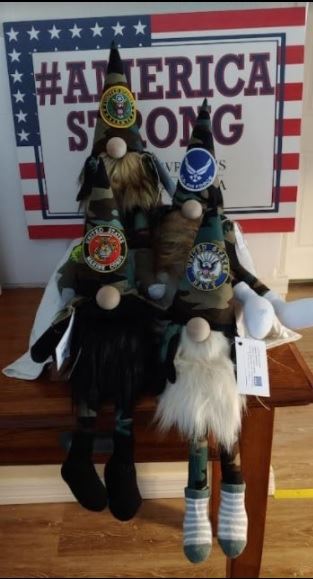 We made a Facebook page called Gnome Forces for American Heroes and sold Veteran Gnomes on line.  We also set up and attended many festivals and events trying to make extra money for wreaths.