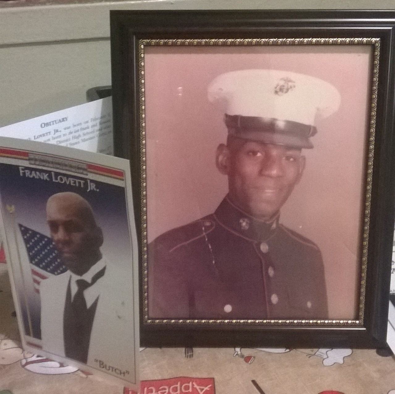 <i class="material-icons" data-template="memories-icon">chat_bubble</i><br/>Frank L Lovett (Butch), Marine Corps, Private<br/>Posted by: The Lovett Family<br/><div class='remember-wall-long-description'>To Uncle Butch. Proud Marine. The family's warrior. Always there for our Lovett Clan.You are Honored, loved and missed!</div><a class='btn btn-primary btn-sm mt-2 remember-wall-toggle-long-description' onclick='initRememberWallToggleLongDescriptionBtn(this)'>Learn more</a>