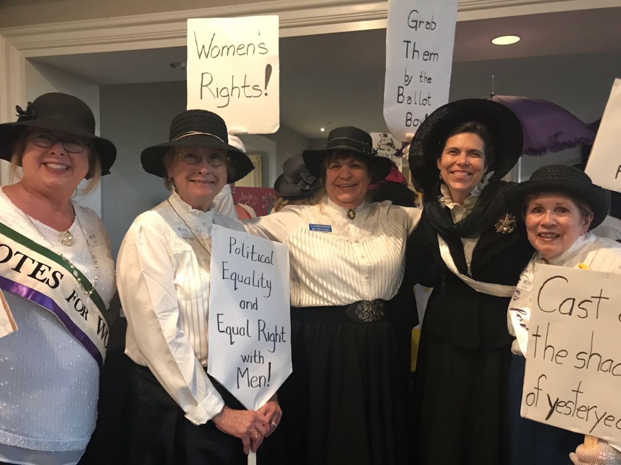 21st Century Suffragettes celebrated the 100th anniversary of the 19th Amendment at the DAR Southern Council, 2019.