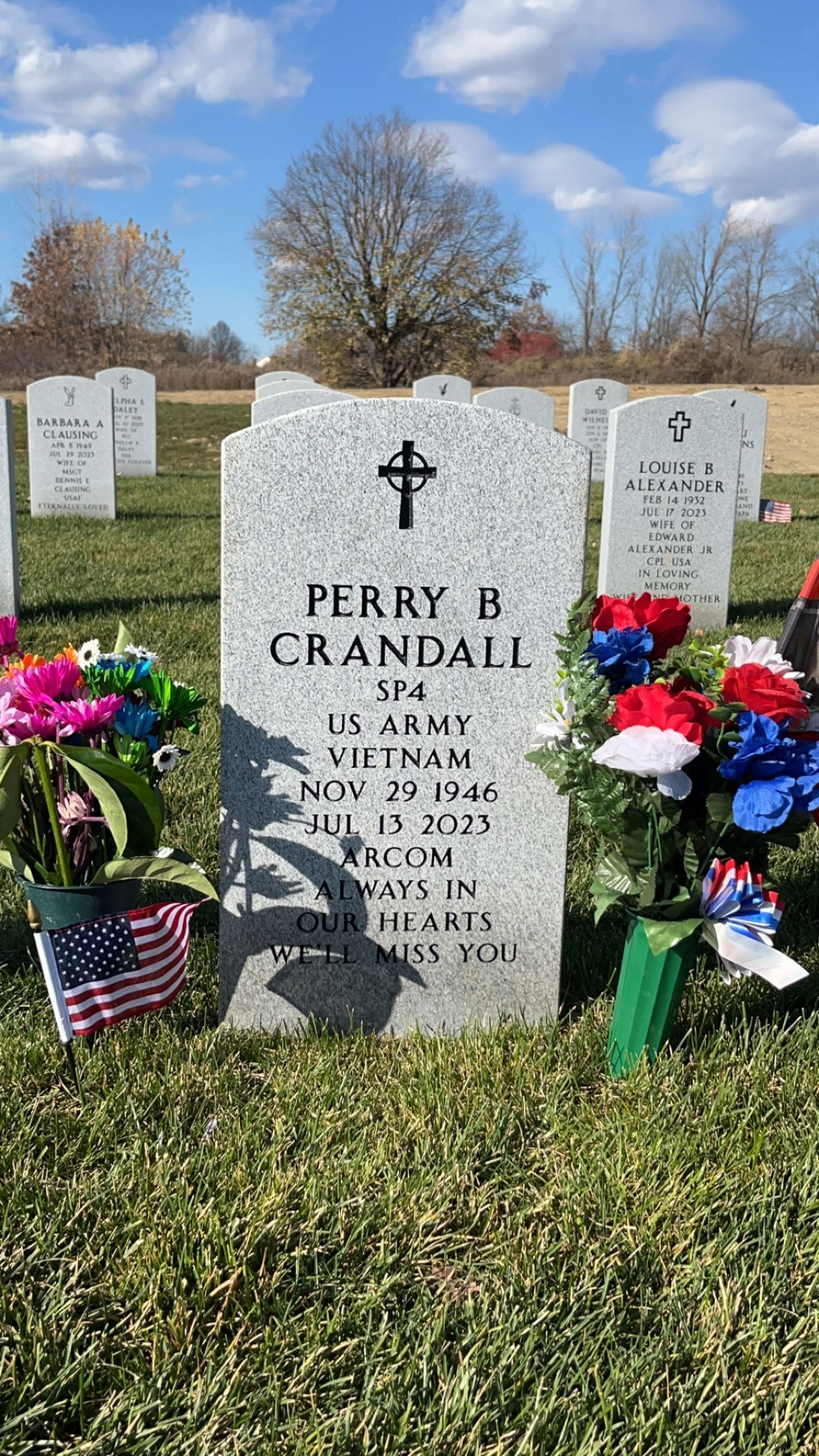 <i class="material-icons" data-template="memories-icon">account_balance</i><br/>Perry Crandall, Army<br/><div class='remember-wall-long-description'>Merry 1st Christmas in Heaven, Dad! We miss you so much!! You are always in our thoughts, prayers and in our hearts! Forever our hero!
Love always and forever!! 
Megan & Jeff</div><a class='btn btn-primary btn-sm mt-2 remember-wall-toggle-long-description' onclick='initRememberWallToggleLongDescriptionBtn(this)'>Learn more</a>