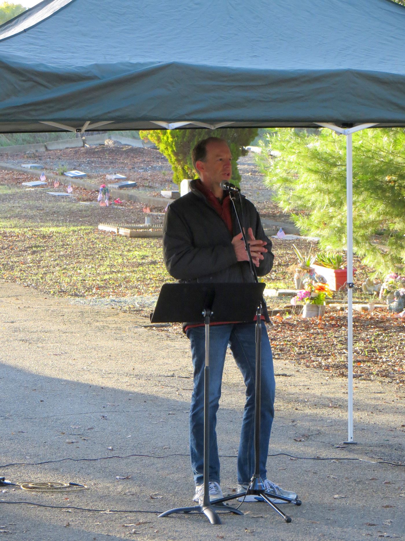 Speakers at Mt. Hope Cemetery, Morgan Hill, California.
2015