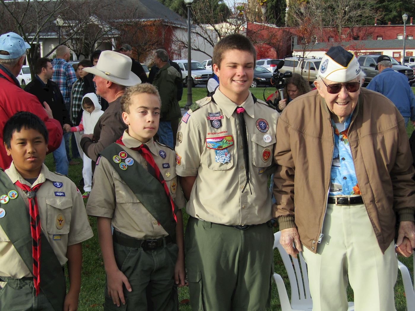 Pearl Harbor Veteran with Troop 42 Scouts