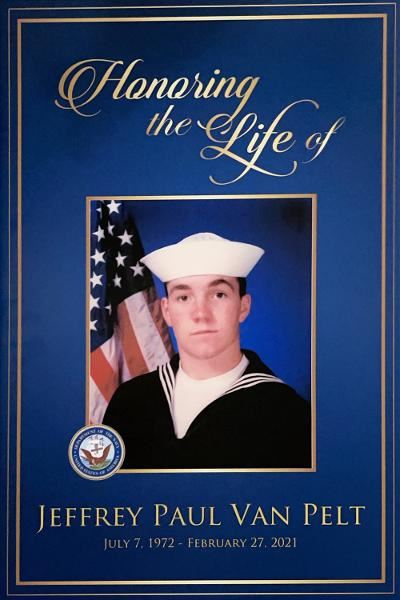 <i class="material-icons" data-template="memories-icon">account_balance</i><br/>Jeffrey Van Pelt, Navy<br/>Posted by: Marilyn Van Pelt<br/><div class='remember-wall-long-description'>You are greatly missed by your family. Thank you for your service to our country. 
Love you forever, Mom</div><a class='btn btn-primary btn-sm mt-2 remember-wall-toggle-long-description' onclick='initRememberWallToggleLongDescriptionBtn(this)'>Learn more</a>