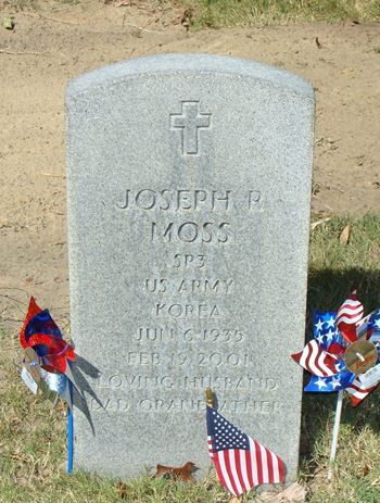 <i class="material-icons" data-template="memories-icon">account_balance</i><br/>Joseph R Moss, Army<br/><div class='remember-wall-long-description'>In memory of SP3 Joseph R. Moss who served in Korean Conflict. A heck of a man and even better Grandfather.</div><a class='btn btn-primary btn-sm mt-2 remember-wall-toggle-long-description' onclick='initRememberWallToggleLongDescriptionBtn(this)'>Learn more</a>