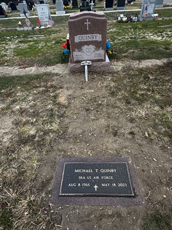 <i class="material-icons" data-template="memories-icon">account_balance</i><br/>Michael Quinby, Air Force<br/><div class='remember-wall-long-description'>We love and miss you, Mike. Family get togethers are just not the same without you. Watch over, guide and protect us until we meet again?</div><a class='btn btn-primary btn-sm mt-2 remember-wall-toggle-long-description' onclick='initRememberWallToggleLongDescriptionBtn(this)'>Learn more</a>