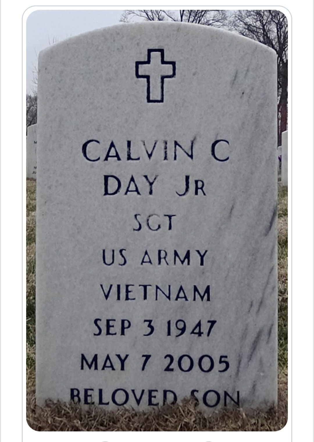 <i class="material-icons" data-template="memories-icon">chat_bubble</i><br/>Calvin C. Day Jr., Army, SGT<br/>Posted by: Victoria (Baby), Brice IV (Elroy) and Blayne (Ham<br/><div class='remember-wall-long-description'>In loving Memory of and Honor to our Mr. Calvin, SGT Calvin C. Day, Jr.The love and lessons you gave us still lives on. The pride you showed in being of your service to your country, still fills our hearts with great pride.Always in our hearts,Victoria (Baby), Brice IV (Elroy) and Blayne (Ham).</div><a class='btn btn-primary btn-sm mt-2 remember-wall-toggle-long-description' onclick='initRememberWallToggleLongDescriptionBtn(this)'>Learn more</a>