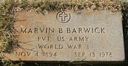 <i class="material-icons" data-template="memories-icon">chat_bubble</i><br/>Marvin Benjamin Barwick<br/><div class='remember-wall-long-description'>Marvin Benjamin Barwick Private United States Army World War I November 4th, 1894 - September 13th, 1978</div><a class='btn btn-primary btn-sm mt-2 remember-wall-toggle-long-description' onclick='initRememberWallToggleLongDescriptionBtn(this)'>Learn more</a>