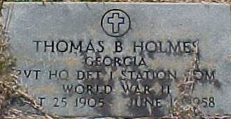 <i class="material-icons" data-template="memories-icon">chat_bubble</i><br/>Thomas Binion Holmes<br/><div class='remember-wall-long-description'>Thomas Binion Holmes - Private - Headquarters Detachment One Station Com. - United States Army - World War II - October 25, 1905 - June 6, 1958</div><a class='btn btn-primary btn-sm mt-2 remember-wall-toggle-long-description' onclick='initRememberWallToggleLongDescriptionBtn(this)'>Learn more</a>