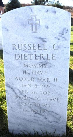 <i class="material-icons" data-template="memories-icon">cloud</i><br/>Russell C Dieterle, Navy, MOMM2<br/>Born 1/8/1927<br/>Passed on 2/26/2023<br/><div class='remember-wall-long-description'></div><a class='btn btn-primary btn-sm mt-2 remember-wall-toggle-long-description' onclick='initRememberWallToggleLongDescriptionBtn(this)'>Learn more</a>