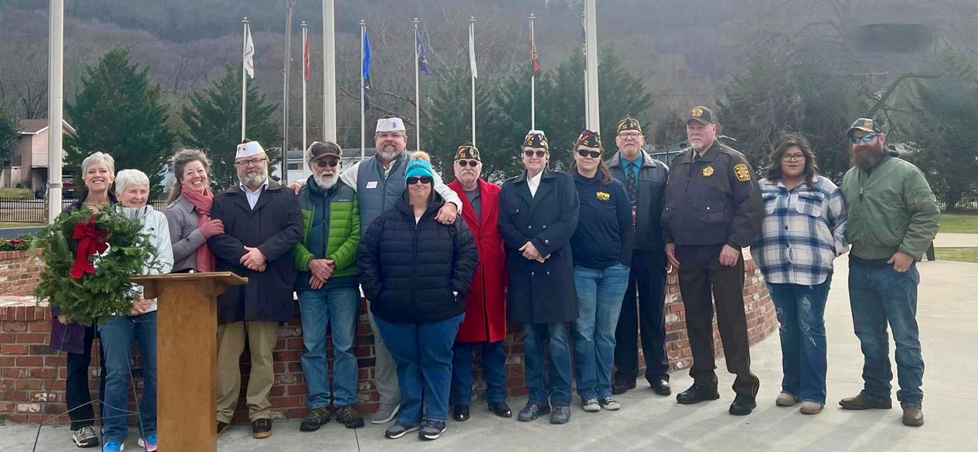 VFW members attending the Memorial Cememony at Patriots Memorial Park