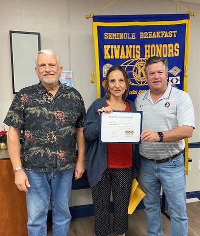 Thank you Kiwanis Seminole Breakfast for your annual sponsorship.   So appreciated.