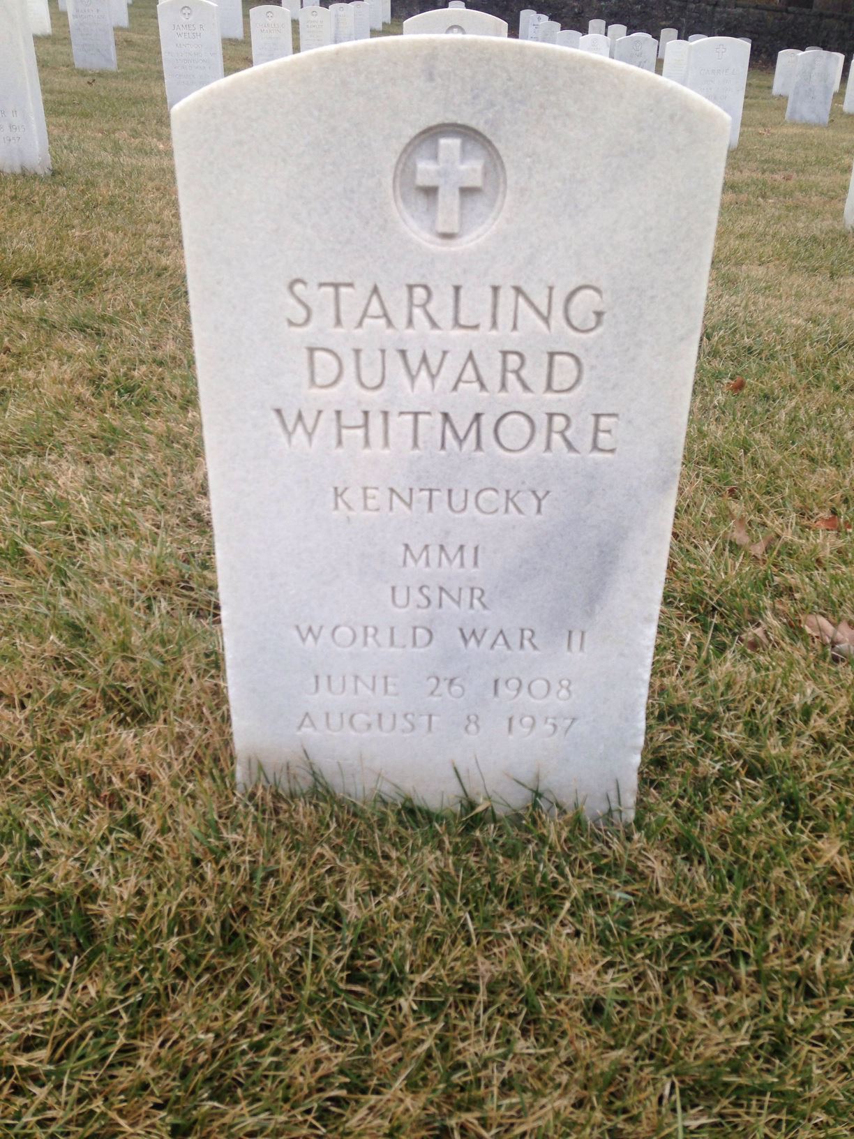 <i class="material-icons" data-template="memories-icon">account_balance</i><br/>Starling Duward Whitmore, Navy, Seabees MM/1C US Navy WWII<br/>Served from 1943 to 1945<br/>Born 6/26/1908<br/>Passed on 8/8/1957<br/>Posted by: Deborah W Hicks<br/><div class='remember-wall-long-description'>Thank you for your service during WWI cousin Starling. I remember. Cousin, Deborah Whitmore Hicks</div><a class='btn btn-primary btn-sm mt-2 remember-wall-toggle-long-description' onclick='initRememberWallToggleLongDescriptionBtn(this)'>Learn more</a>