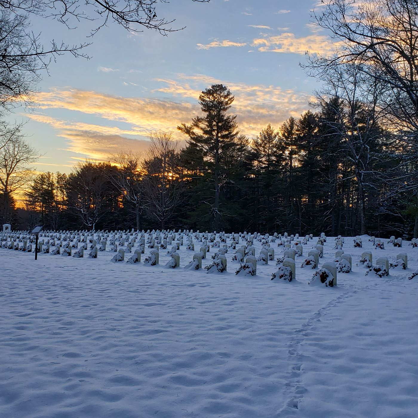 Sunset on December 19, 2021 after the snow storm.