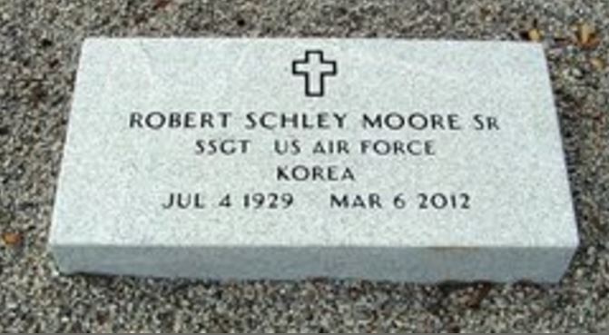 <i class="material-icons" data-template="memories-icon">chat_bubble</i><br/>Robert Schley Moore, Sr.<br/><div class='remember-wall-long-description'>Robert Schley Moore, Sr. - United States Air Force - Staff Sergeant - Korean War - July 4, 1929 - March 6, 2012 - (Brownwood Cemetery, Sandersville, GA)</div><a class='btn btn-primary btn-sm mt-2 remember-wall-toggle-long-description' onclick='initRememberWallToggleLongDescriptionBtn(this)'>Learn more</a>