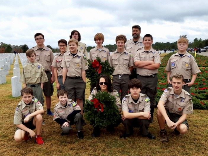 Troop 522 at JNC for WAA Day, 12/15/2018