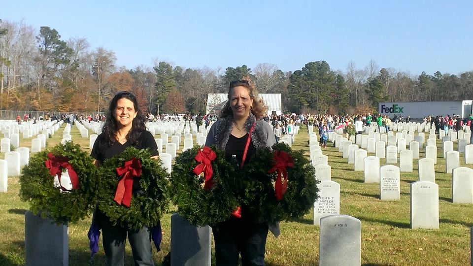 My Mom and Mrs. Hurd at the wreath laying ceremony