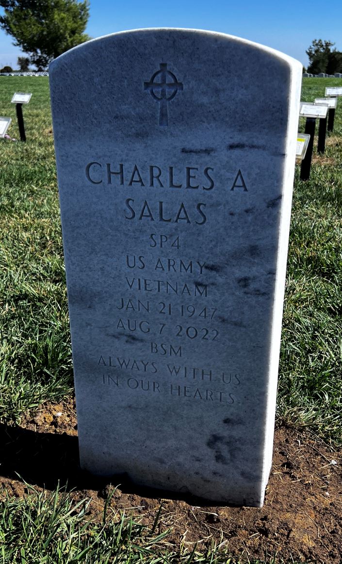 <i class="material-icons" data-template="memories-icon">message</i><br/>Charles Salas, Army<br/>Born 1/21/1947<br/>Passed on 8/7/2022<br/>Posted by: Samantha K.<br/><div class='remember-wall-long-description'>
  The first year is always the hardest. We miss you.</div><a class='btn btn-primary btn-sm mt-2 remember-wall-toggle-long-description' onclick='initRememberWallToggleLongDescriptionBtn(this)'>Learn more</a>