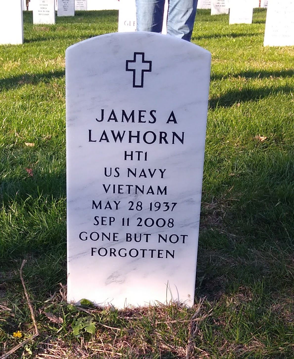 <i class="material-icons" data-template="memories-icon">account_balance</i><br/>James  Lawhorn , Navy, Petty Officer 1st Class<br/>Born 5/28/1937<br/>Passed on 9/11/2008<br/>Posted by: Sharon C.<br/><div class='remember-wall-long-description'>To James A Lawhorn, my stepfather. Thanks for your service to our Country and being there for me and my mother. We miss you.</div><a class='btn btn-primary btn-sm mt-2 remember-wall-toggle-long-description' onclick='initRememberWallToggleLongDescriptionBtn(this)'>Learn more</a>