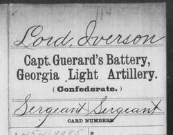 <i class="material-icons" data-template="memories-icon">chat_bubble</i><br/>Iverson Lord<br/><div class='remember-wall-long-description'>Iverson Lord Sergeant Captain Guerard's Battery, Georgia Light Artillery Confederate States of America November 3rd, 1844 - March 28th, 1928Sergeant Lord enlisted December 10th, 1862 in Macon, Georgia.</div><a class='btn btn-primary btn-sm mt-2 remember-wall-toggle-long-description' onclick='initRememberWallToggleLongDescriptionBtn(this)'>Learn more</a>