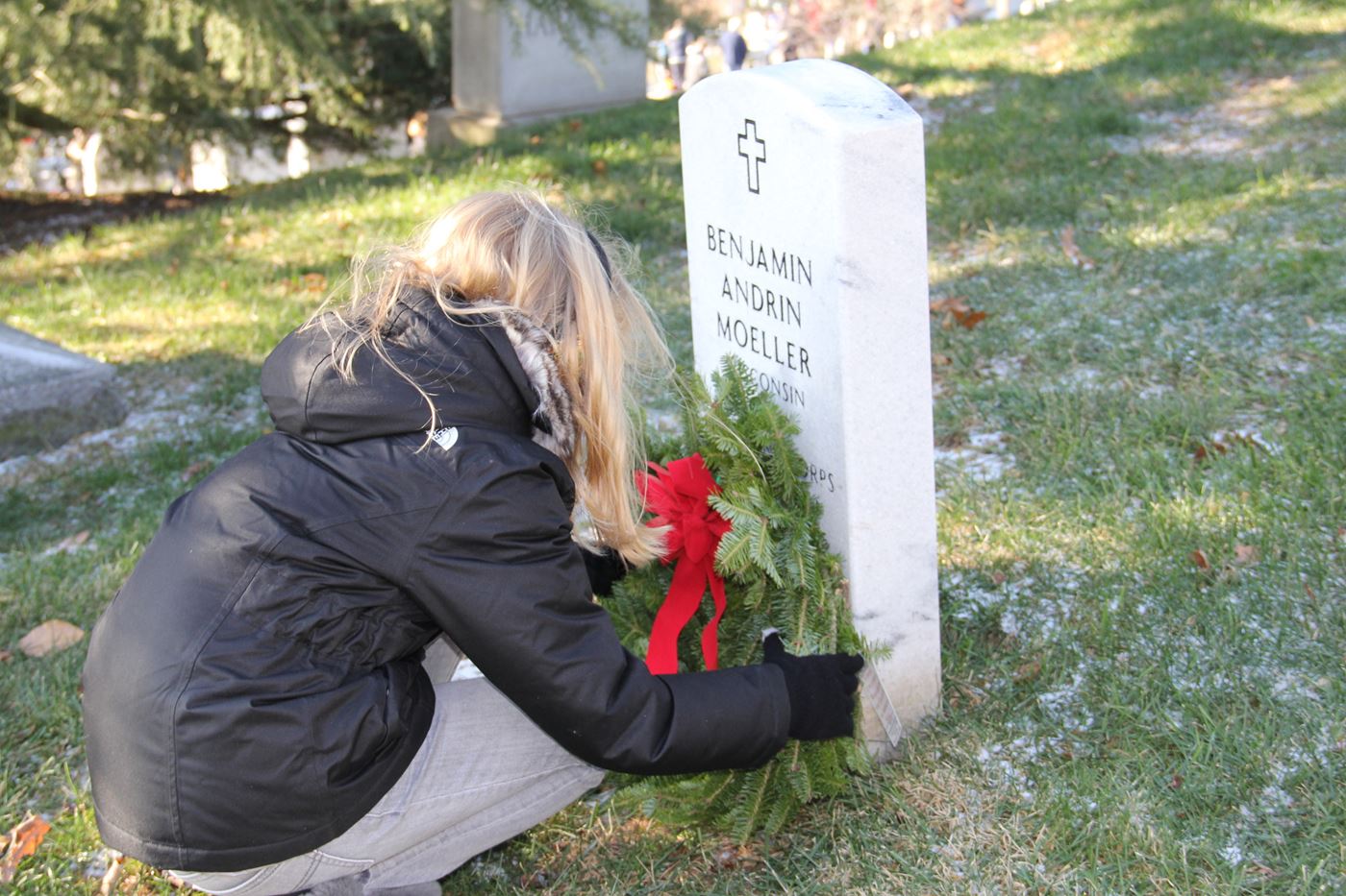 Example of wreath laying happening on 12/16/2023