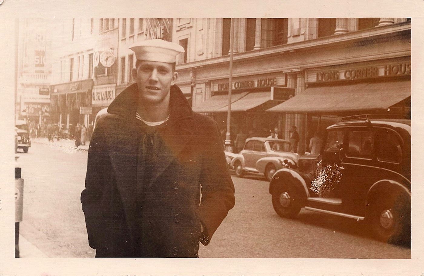 RMCS James S. Steele as a young sailor on leave in London, 1955