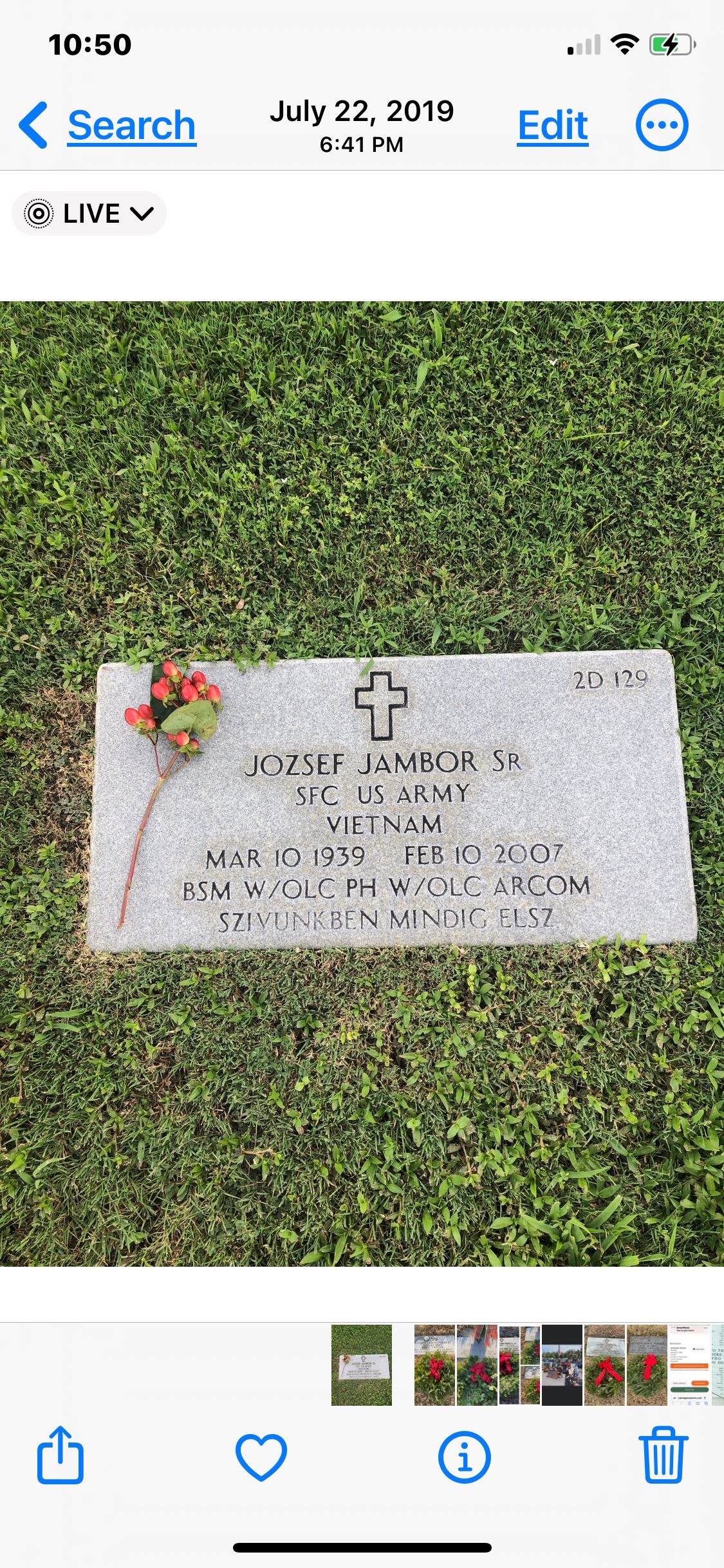 <i class="material-icons" data-template="memories-icon">message</i><br/>Jozsef  Jambor, Army<br/><div class='remember-wall-long-description'>Best Father Love and miss you everyday  
  Jozsef Jambor Sr
SFC Army</div><a class='btn btn-primary btn-sm mt-2 remember-wall-toggle-long-description' onclick='initRememberWallToggleLongDescriptionBtn(this)'>Learn more</a>