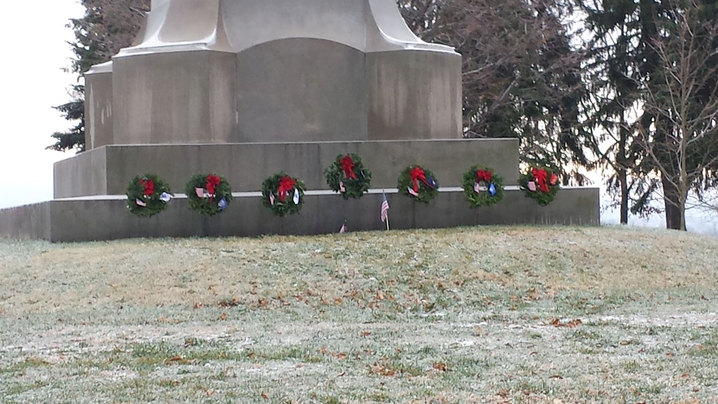 Base of Private Soldier monument after wreath laying ceremony.