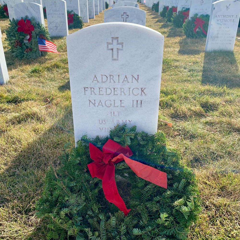 <i class="material-icons" data-template="memories-icon">stars</i><br/>Adrian Frederick III Nagle, Army, 1LT<br/>Born 8/9/1940<br/>Passed on 8/29/2024<br/>Posted by: Maria C.<br/><div class='remember-wall-long-description'>Thank you for your service!!</div><a class='btn btn-primary btn-sm mt-2 remember-wall-toggle-long-description' onclick='initRememberWallToggleLongDescriptionBtn(this)'>Learn more</a>