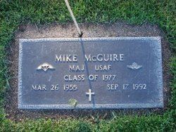 <i class="material-icons" data-template="memories-icon">stars</i><br/>Mike  McGuire, Air Force, Major<br/>Served from 1973 to 1992<br/>Passed on 9/17/1992<br/>Posted by: Kathleen Mcguire<br/><div class='remember-wall-long-description'>The wreath is a beautiful circle symbolizing eternal life through Jesus Christ, our Lord and savior.  This is our true hope: to renew our relationship with Mike in God's timing.</div><a class='btn btn-primary btn-sm mt-2 remember-wall-toggle-long-description' onclick='initRememberWallToggleLongDescriptionBtn(this)'>Learn more</a>