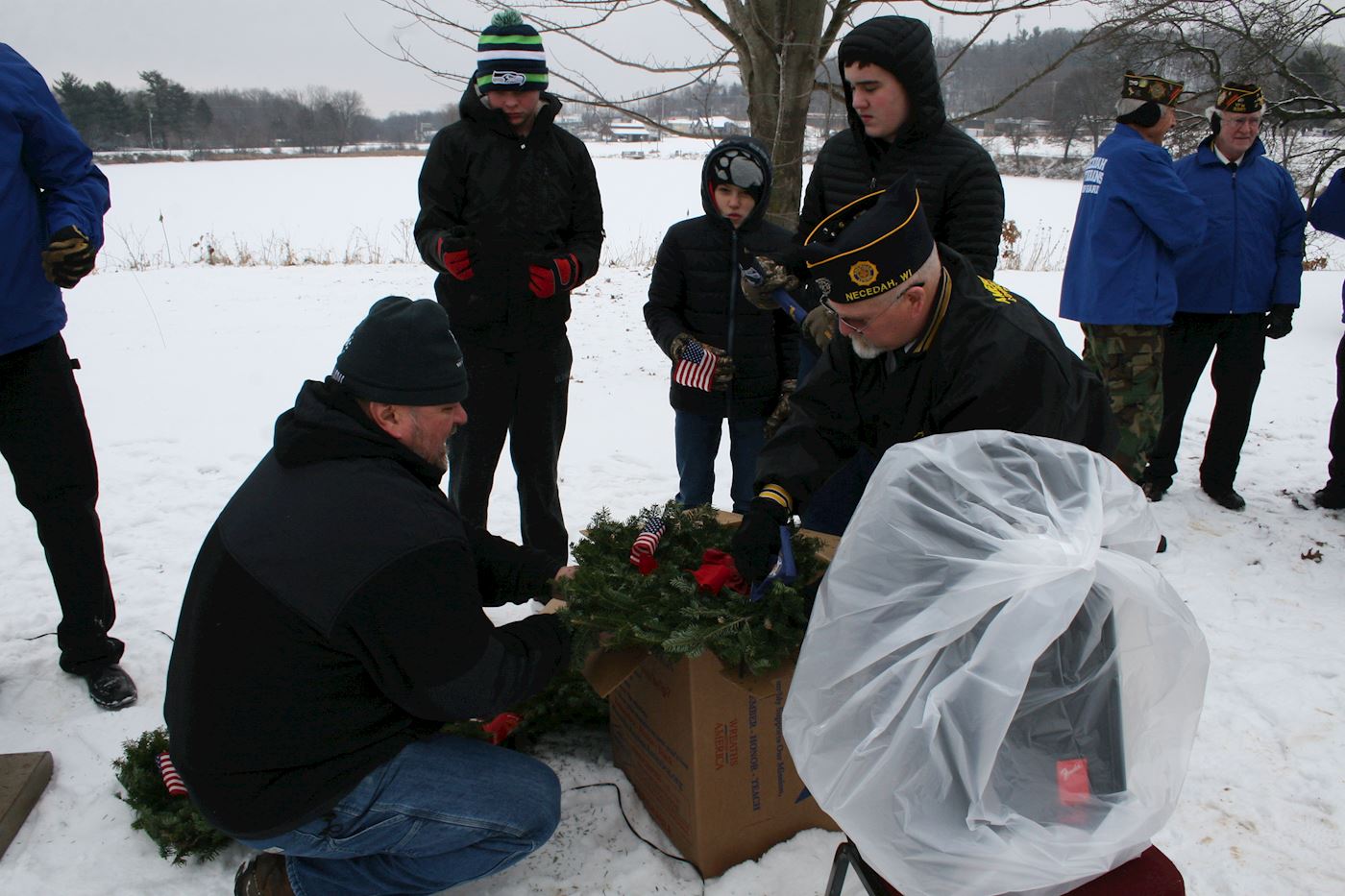 Opening of boxes for Wreath Presentation