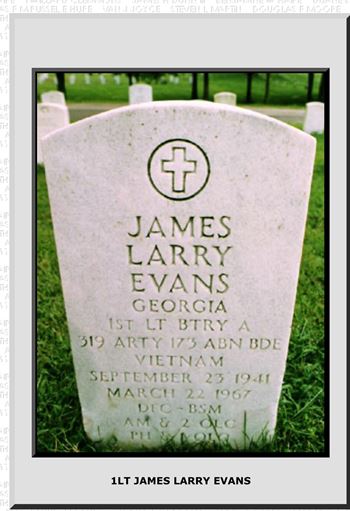 <i class="material-icons" data-template="memories-icon">account_balance</i><br/>James Evans, Army<br/><div class='remember-wall-long-description'>
  In Memory of 1st Lt James Larry Evans
 Who Served with the Screaming Eagles in Vietnam</div><a class='btn btn-primary btn-sm mt-2 remember-wall-toggle-long-description' onclick='initRememberWallToggleLongDescriptionBtn(this)'>Learn more</a>