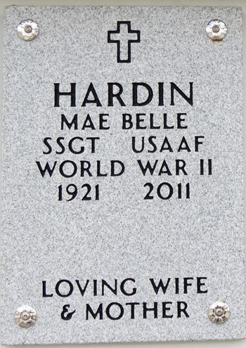 <i class="material-icons" data-template="memories-icon">account_balance</i><br/>Mae Belle Hardin, Air Force<br/><div class='remember-wall-long-description'>
Dear Mom,
Thank you for your service to our country. We are so proud of you. We love you and miss you so much.
Love, Bob and Judy</div><a class='btn btn-primary btn-sm mt-2 remember-wall-toggle-long-description' onclick='initRememberWallToggleLongDescriptionBtn(this)'>Learn more</a>