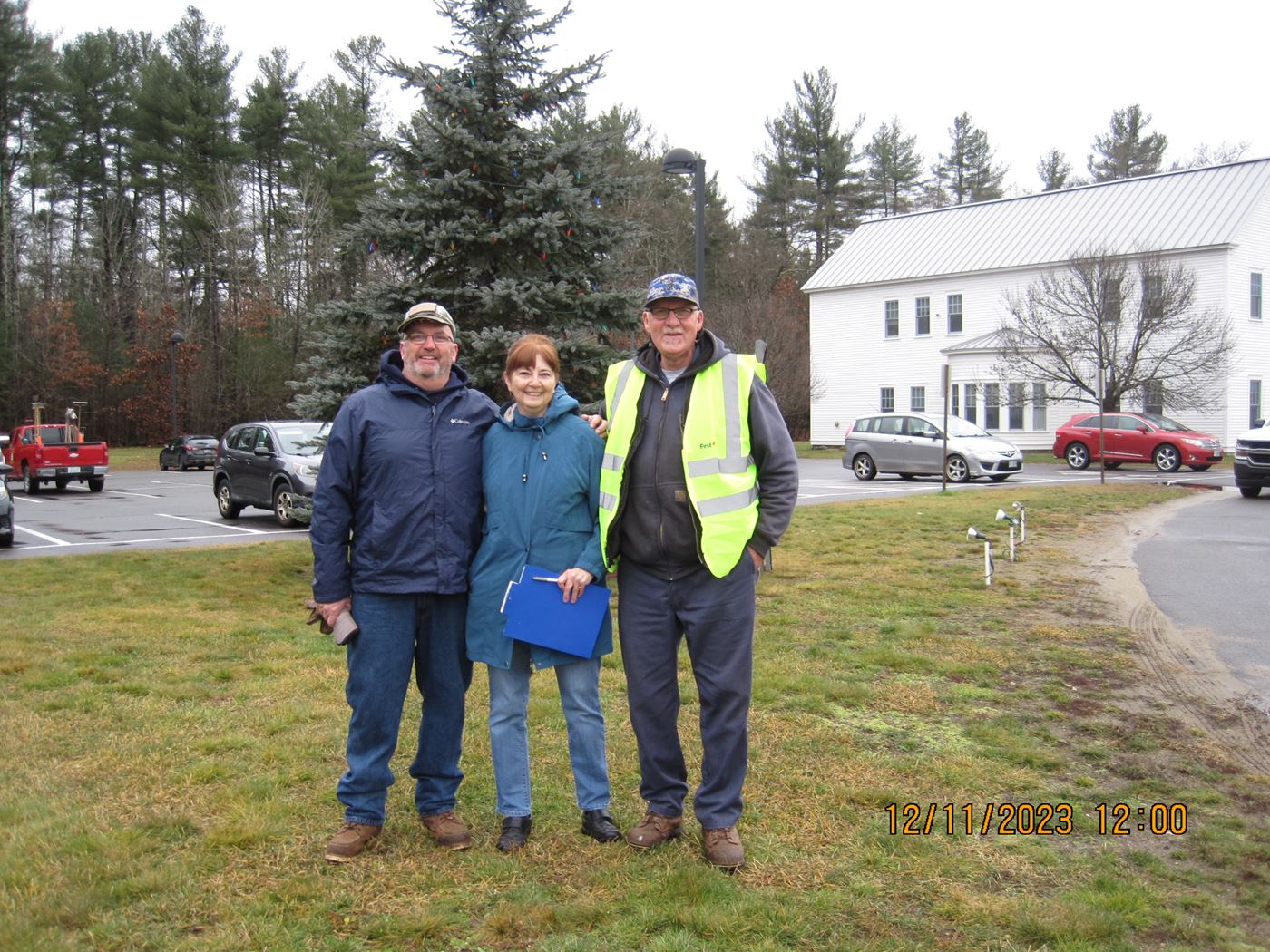 TJ from Chelmsford, MA cemetery with Joanne Soucy (Location Co-Coordinator) and Richard Jensen (Location Coordinator)<br>