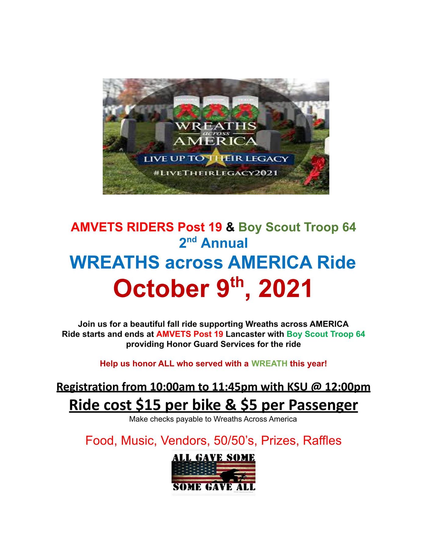 Ride for Wreaths  Oct 9