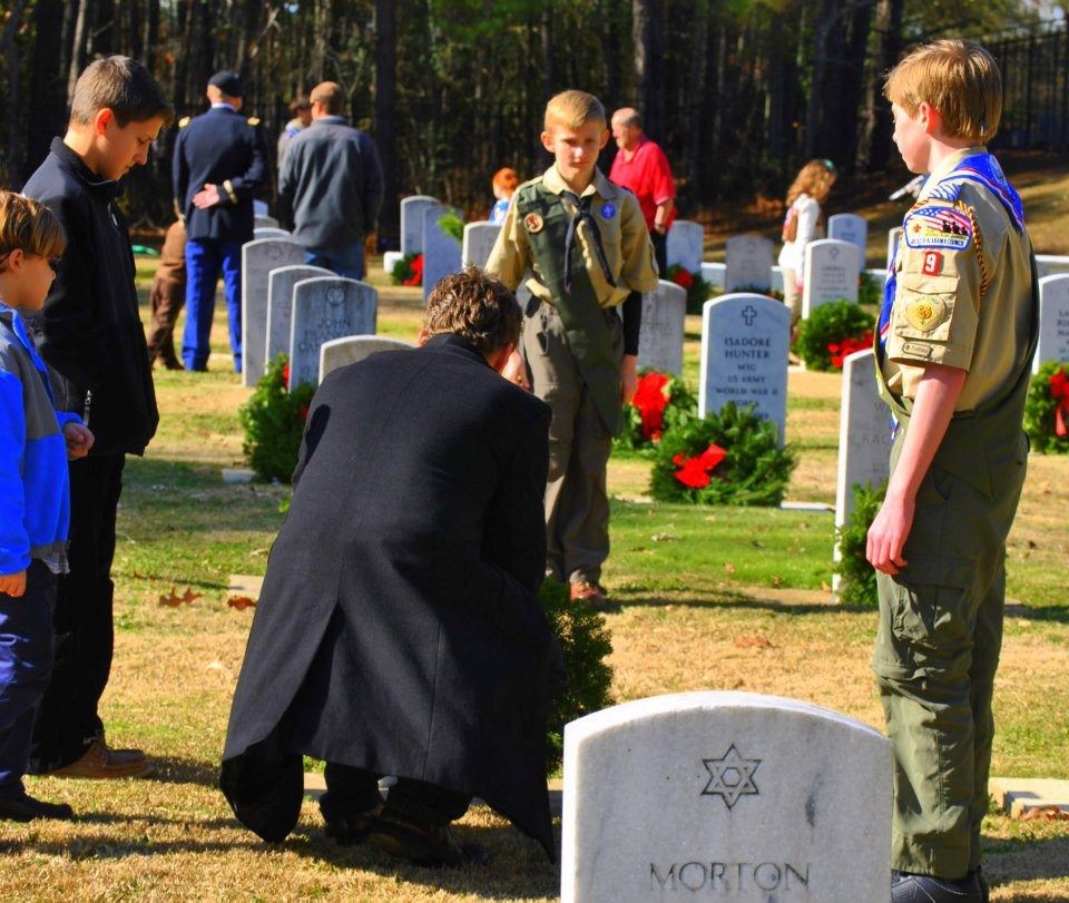 The Wreaths Across America Wreath Laying Ceremony at the Fort McClellan (Ala.) Military Cemetery is always supported by area youth representing Boy Scouts, Girl Scouts, Trail Life USA, Young Marines, 4H, and others.