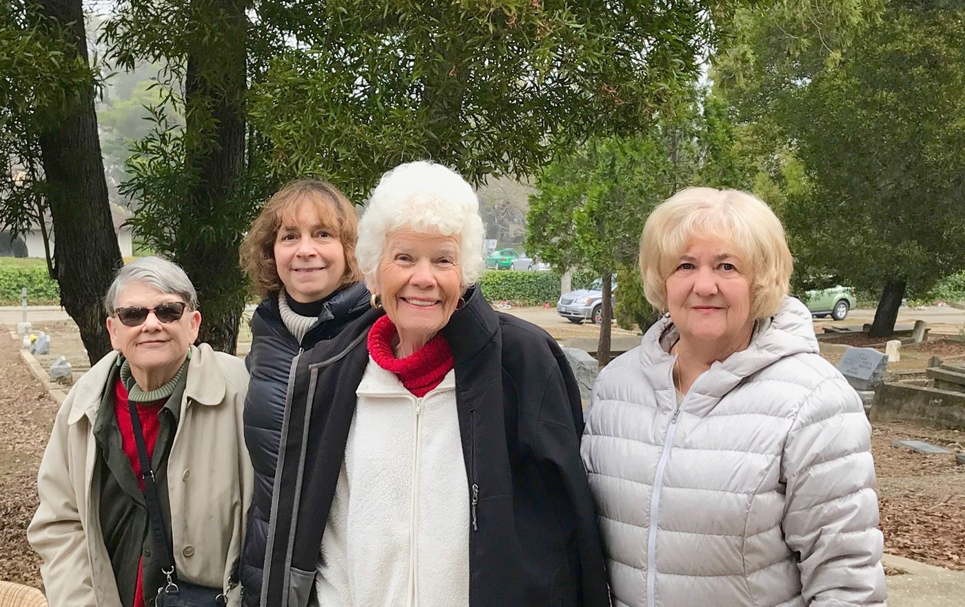 Gabilan Chapter Daughters of the American Revolution are proud to join with other community service groups throughout the year in order to support our military and veterans.  Some of these women have come to Wreaths Across America every year since it started in Morgan Hill.  Left to right:  Romaine Veronda, Elizabeth Krafft, Mary Malech.  Mt. Hope Cemetery, Morgan Hill, California
2018