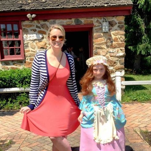 Jersey Blue and Colonel John Neilson members practiced their colonial curtsies at the fun-filled historical celebrations of Middlesex County's History Day at the East Jersey Olde Town Village.