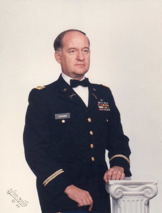 <i class="material-icons" data-template="memories-icon">account_balance</i><br/>David Schramm, Army, Major<br/>Posted by: Janet S.<br/><div class='remember-wall-long-description'>Remembering our beloved Husband, Father, & Grandfather, Major David Schramm. We love you and miss you dearly! Until we meet again...</div><a class='btn btn-primary btn-sm mt-2 remember-wall-toggle-long-description' onclick='initRememberWallToggleLongDescriptionBtn(this)'>Learn more</a>