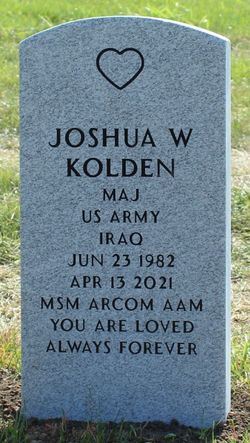 <i class="material-icons" data-template="memories-icon">cloud</i><br/>Joshua Kolden, Army, Major<br/>Born 6/23/1982<br/>Passed on 4/13/2021<br/>Posted by: Christina Kolden<br/><div class='remember-wall-long-description'>You are so very loved and missed Major Joshua Kolden! We love you! Always and Forever! Never Forgotten!</div><a class='btn btn-primary btn-sm mt-2 remember-wall-toggle-long-description' onclick='initRememberWallToggleLongDescriptionBtn(this)'>Learn more</a>