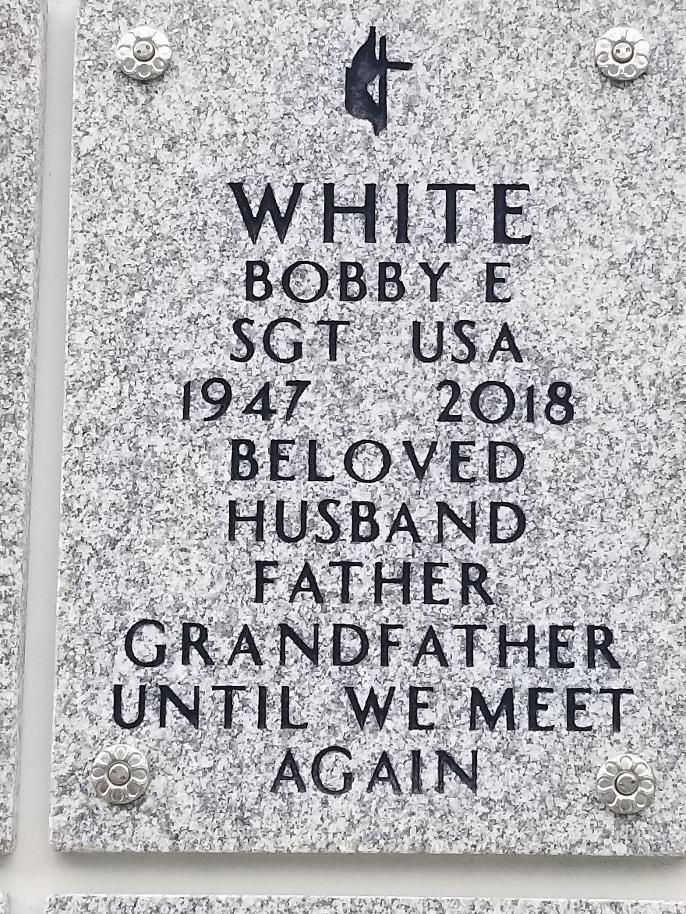 <i class="material-icons" data-template="memories-icon">stars</i><br/>Bobby White<br/><div class='remember-wall-long-description'>This wreath is in honor of Bobby White. Loving father and husband. Taken from us too soon, but wont be forgotten.</div><a class='btn btn-primary btn-sm mt-2 remember-wall-toggle-long-description' onclick='initRememberWallToggleLongDescriptionBtn(this)'>Learn more</a>